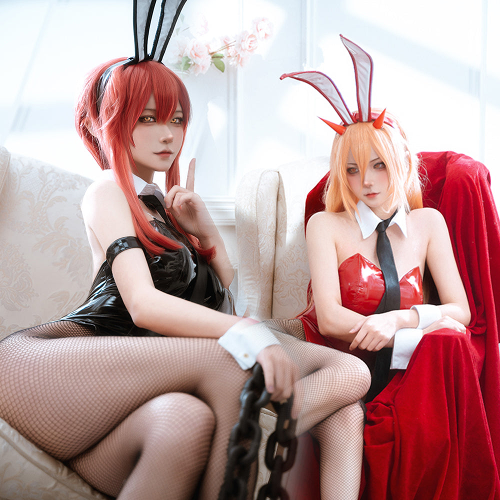【In Stock】Anime Chainsaw Man Cosplay Bunny Girl Makima/Power Cosplay Costume - Cosplay Costumes
