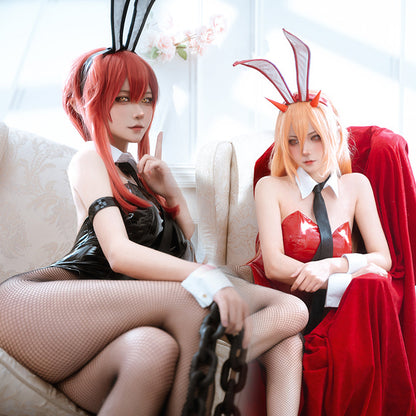 【In Stock】Anime Chainsaw Man Cosplay Bunny Girl Makima/Power Cosplay Costume - Cosplay Costumes