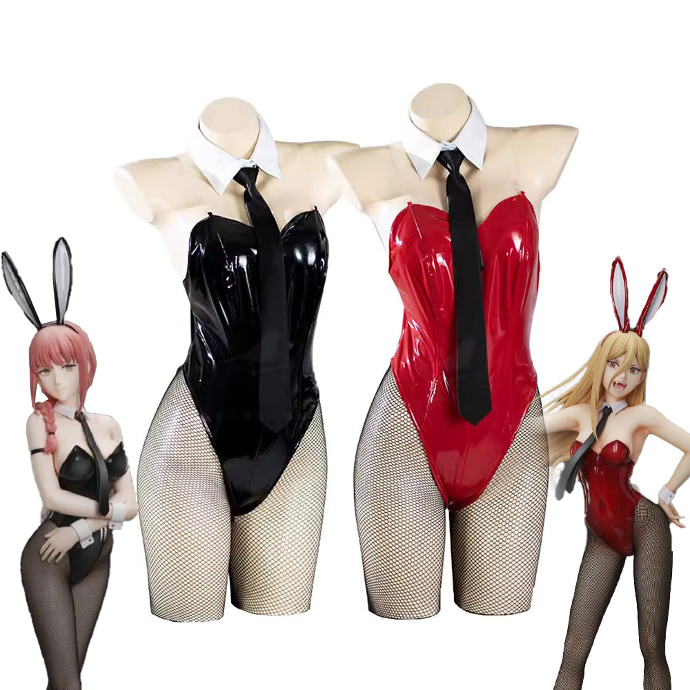 【In Stock】Anime Chainsaw Man Cosplay Bunny Girl Makima/Power Cosplay Costume - Cosplay Costumes