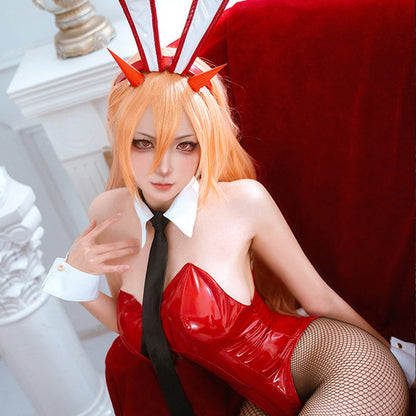【In Stock】Anime Chainsaw Man Cosplay Bunny Girl Makima/Power Cosplay Costume - Power / S - Cosplay Costumes