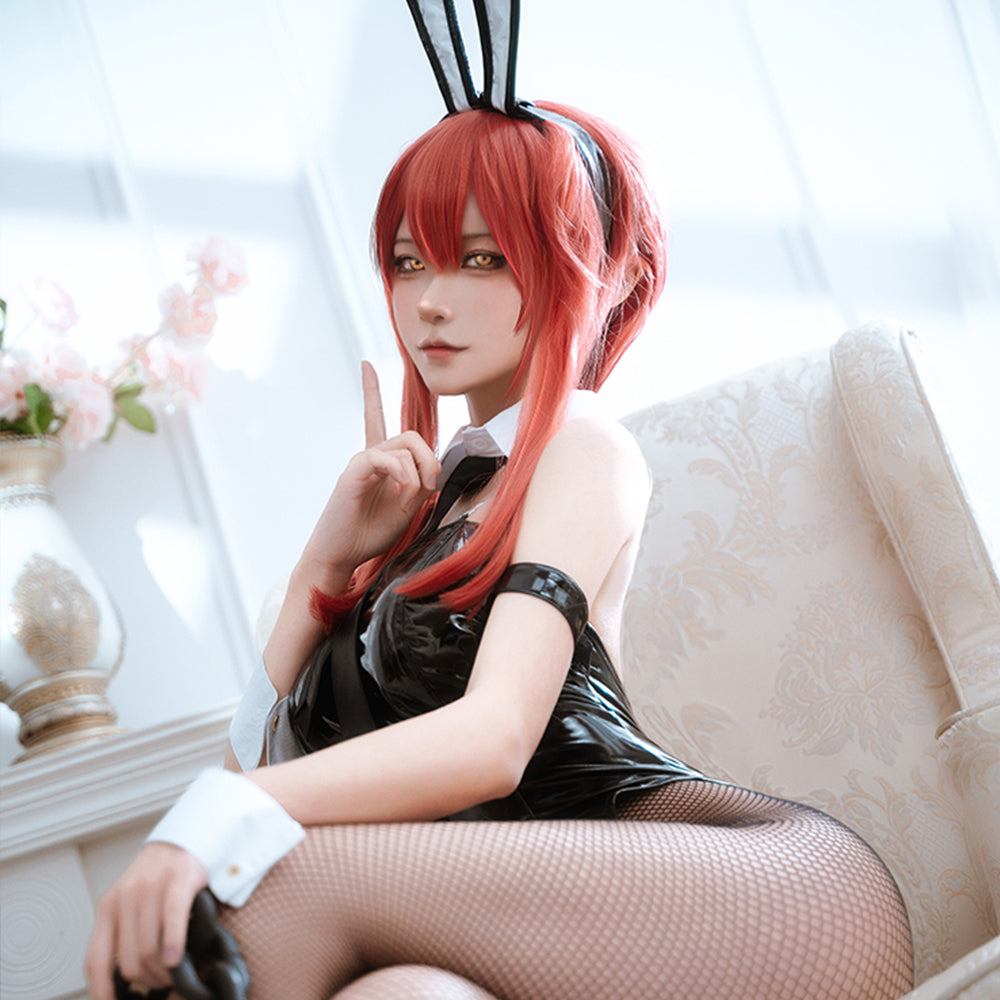 【In Stock】Anime Chainsaw Man Cosplay Bunny Girl Makima/Power Cosplay Costume - Makima / S - Cosplay Costumes