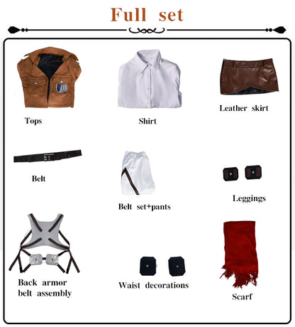 【In Stock】Anime Attack On Titan Cosplay  Armin Arlert Eren Yeager Hange Zoë Levi Mikasa Ackerman Historia Reiss Cosplay Costume