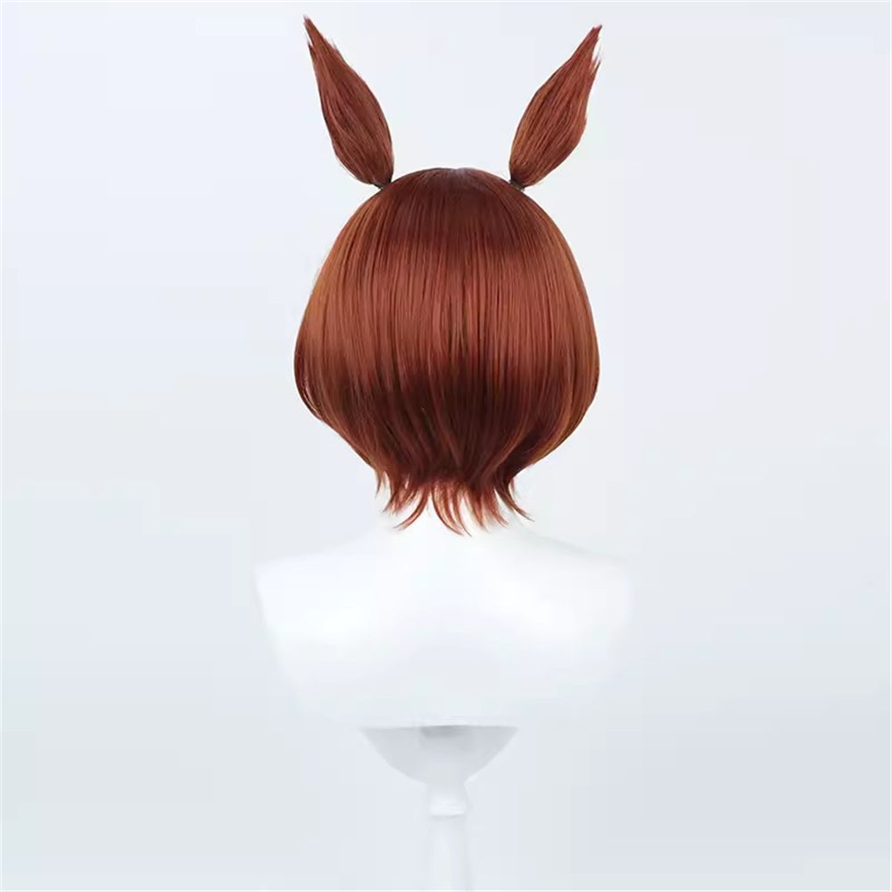 【In Stock】Game Umamusume:Pretty Derby Cosplay サクラローレル Sakura Laurel Cosplay Wig With Ears and Tail
