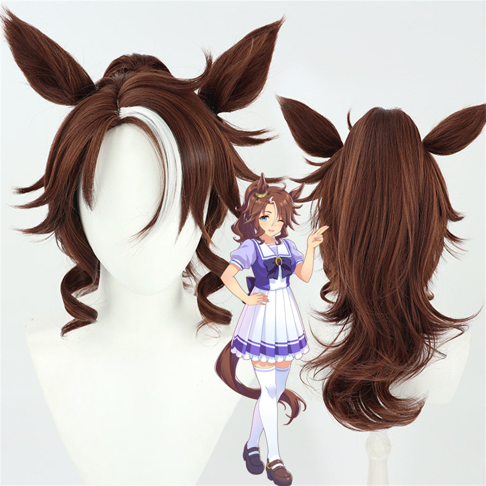 【In Stock】Game Umamusume:Pretty Derby Cosplay メジロパーマー Mejiro Palmer Cosplay Wig With Ears and Tail