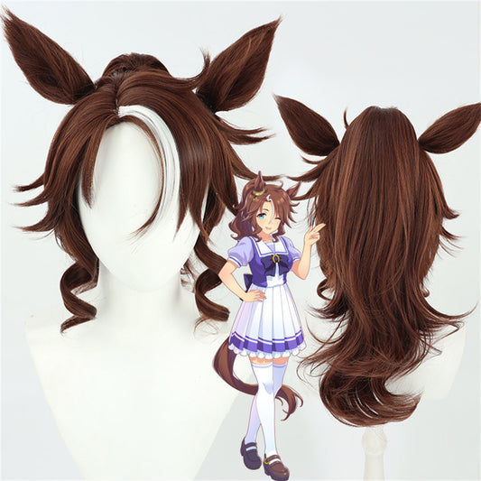 【In Stock】Game Umamusume:Pretty Derby Cosplay メジロパーマー Mejiro Palmer Cosplay Wig With Ears and Tail