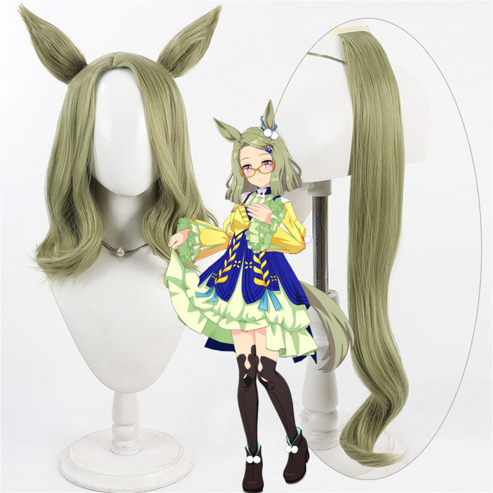 【In Stock】Game Umamusume:Pretty Derby Cosplay エアメサイア Inherited Hope Cosplay Wig With Ears and Tail