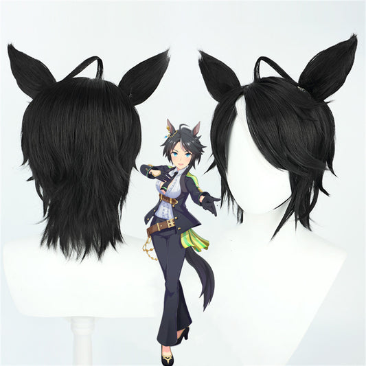 【In Stock】Game Umamusume:Pretty Derby Cosplay フジキセキ Fuji Kiseki Cosplay Wig With Ears and Tail