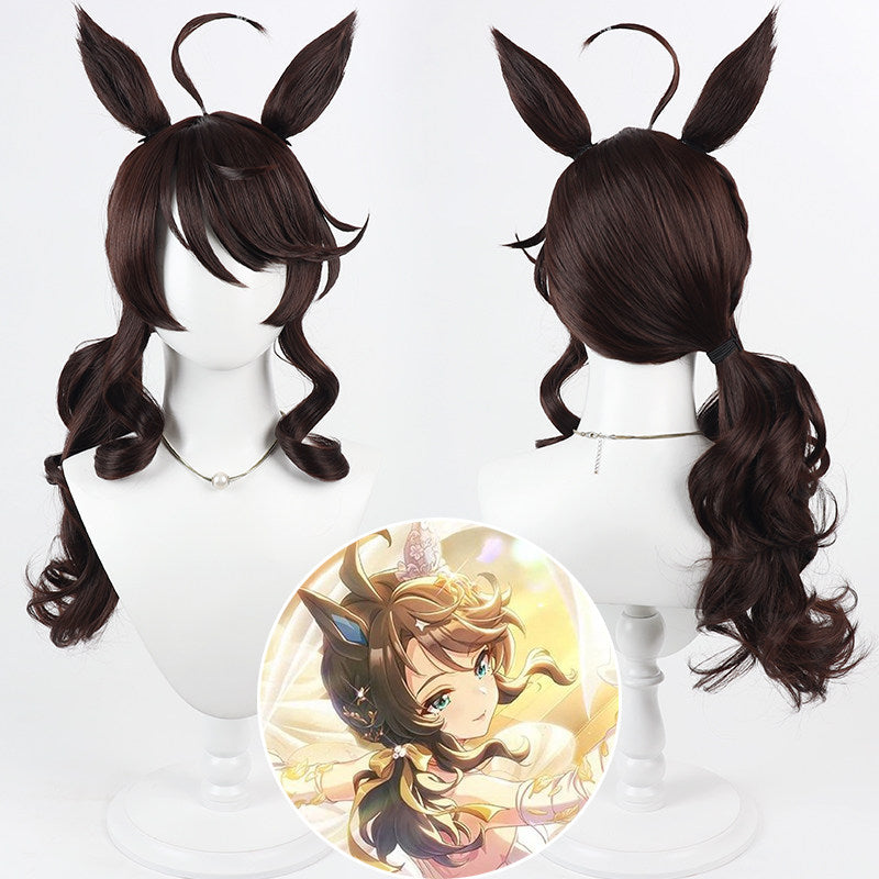 【In Stock】Game Umamusume:Pretty Derby Cosplay Wedding Daring Tact Cosplay Wig With Ears and Tail