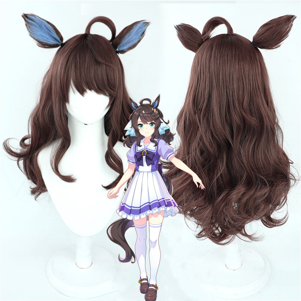 【In Stock】Game Umamusume:Pretty Derby Cosplay デアリングタクト Daring Tact Cosplay Wig With Ears and Tail