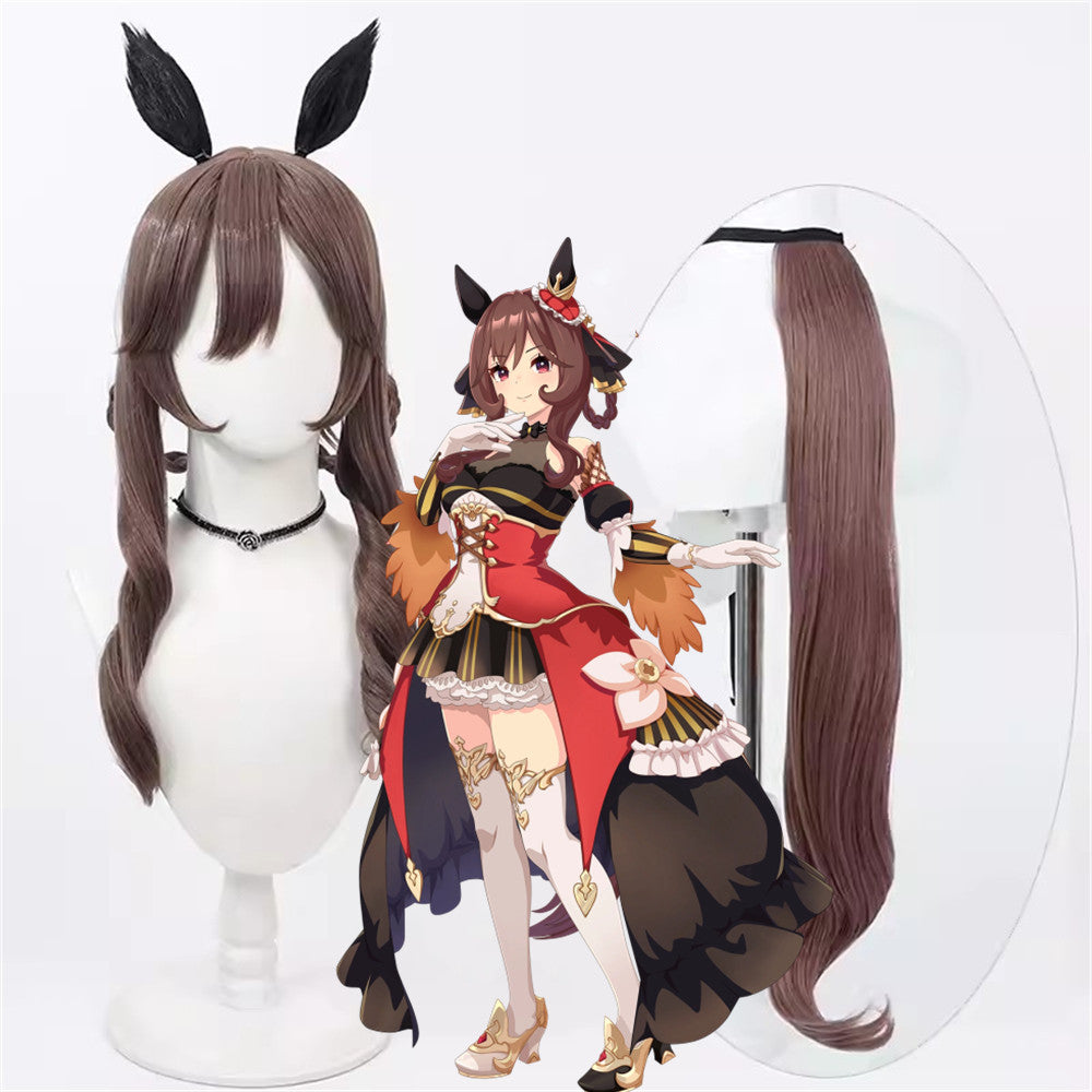 【In Stock】Game Umamusume:Pretty Derby Cosplay ジェンティルドンナ Gentildonna Cosplay Wig With Ears and Tail