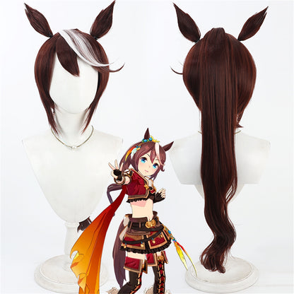 【In Stock】Game Umamusume:Pretty Derby Cosplay ユキノビジン Yukino Bijin Cosplay Wig With Ears and Tail