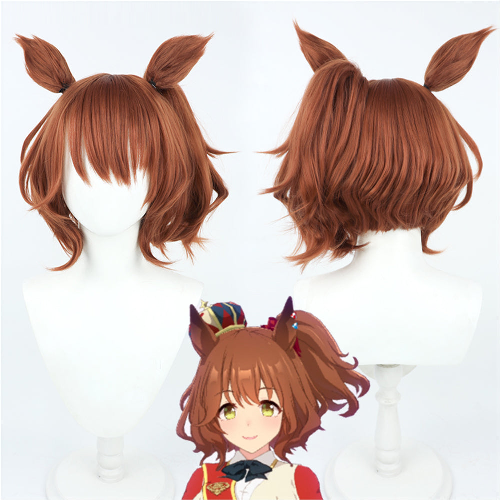 【In Stock】Game Umamusume:Pretty Derby Cosplay アストンマーチャン Aston Machan Cosplay Wig With Ears and Tail
