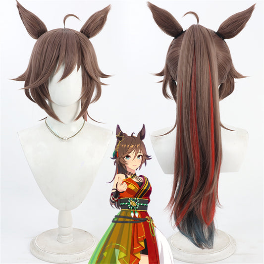 【In Stock】Game Umamusume:Pretty Derby Cosplay ミスターシービー Mr. C.B. (New Year) Cosplay Wig With Ears and Tail