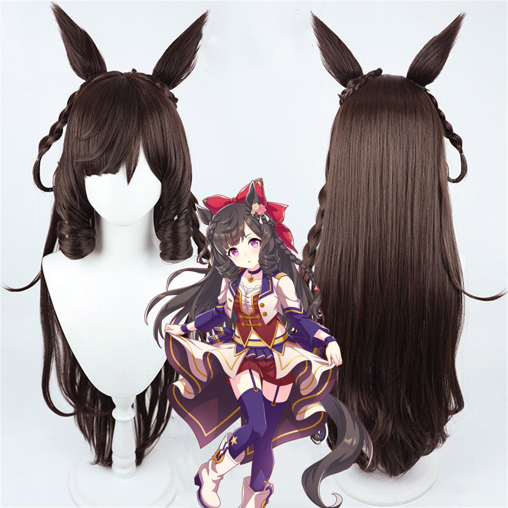 【In Stock】Game Umamusume:Pretty Derby Cosplay ダイイチルビー Daiichi Ruby Cosplay Wig With Ears and Tail