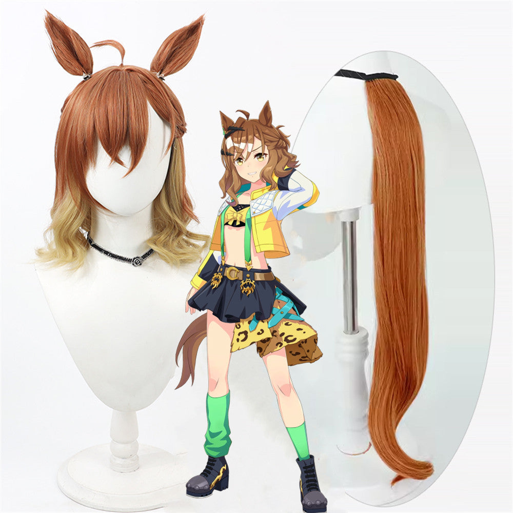 【In Stock】Game Umamusume:Pretty Derby Cosplay ジャングルポケット Jungle Pocket Cosplay Wig With Ears and Tail