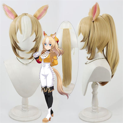 【In Stock】Game Umamusume:Pretty Derby Cosplay デュランダル Durandal Cosplay Wig With Ears and Tail