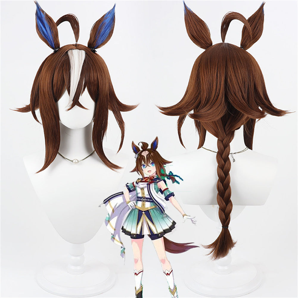【In Stock】Game Umamusume:Pretty Derby Cosplay Epiphaneia Cosplay Wig With Ears and Tail