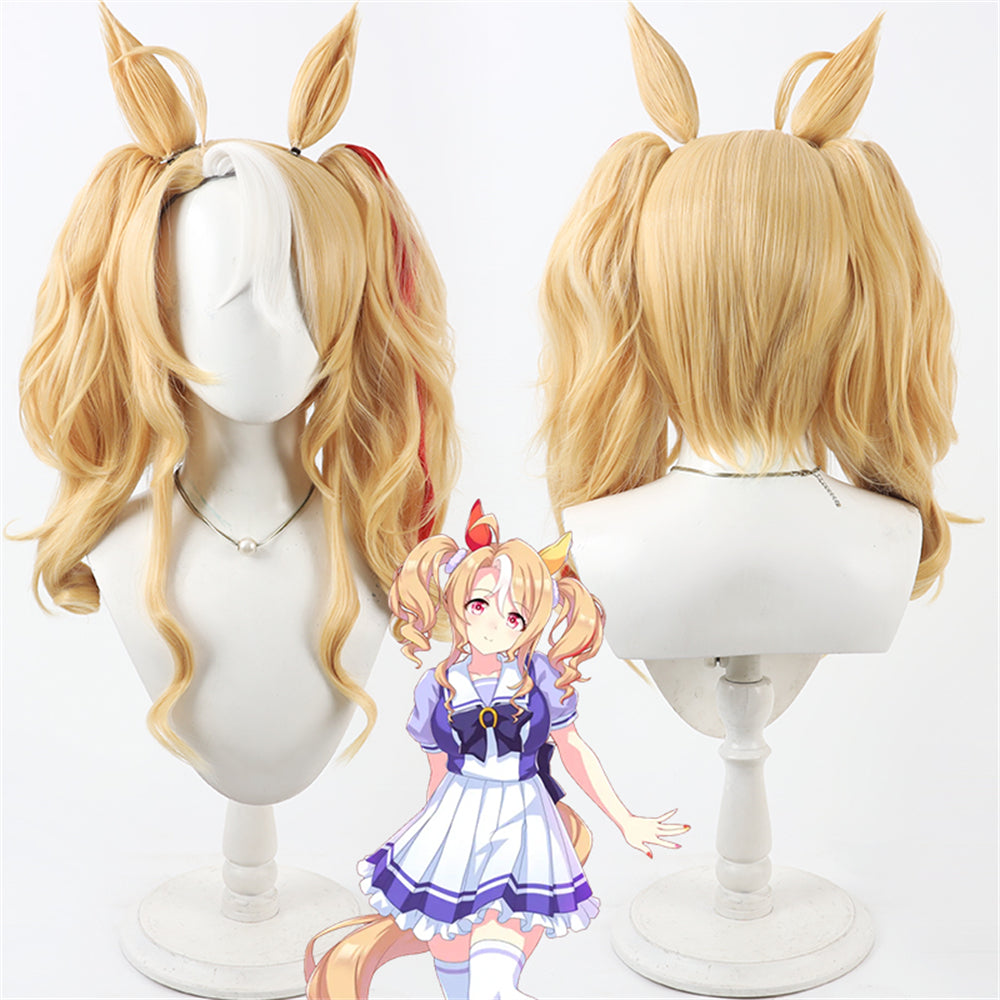 【In Stock】Game Umamusume:Pretty Derby Cosplay ユキノビジン Yukino Bijin Cosplay Wig With Ears and Tail