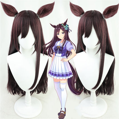 【In Stock】Game Umamusume:Pretty Derby Cosplay メジロドーベル Mejiro Dober Cosplay Wig With Ears and Tail