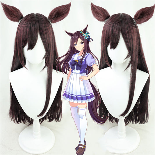 【In Stock】Game Umamusume:Pretty Derby Cosplay メジロドーベル Mejiro Dober Cosplay Wig With Ears and Tail