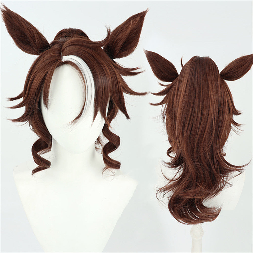 【In Stock】Game Umamusume:Pretty Derby Cosplay メジロパーマー Mejiro Palmer Cosplay Wig With Ears and Tail