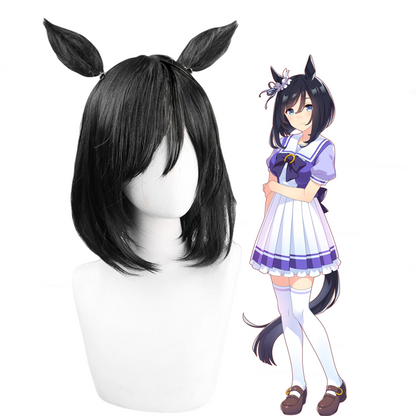 【In Stock】Game Umamusume:Pretty Derby Cosplay エイシンフラッシュ Eishin Flash Cosplay Wig With Ears and Tail