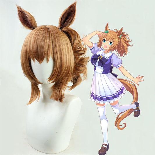 【In Stock】Game Umamusume:Pretty Derby Cosplay タイキシャトル Taiki Shuttle Cosplay Wig With Ears and Tail