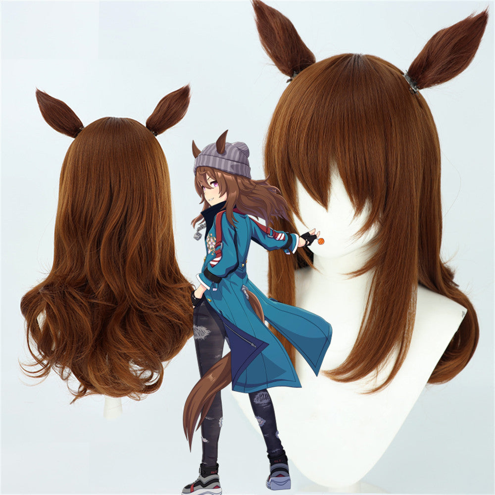 【In Stock】Game Umamusume:Pretty Derby Cosplay ナカヤマフェスタ Nakayama Festa Cosplay Wig With Ears and Tail