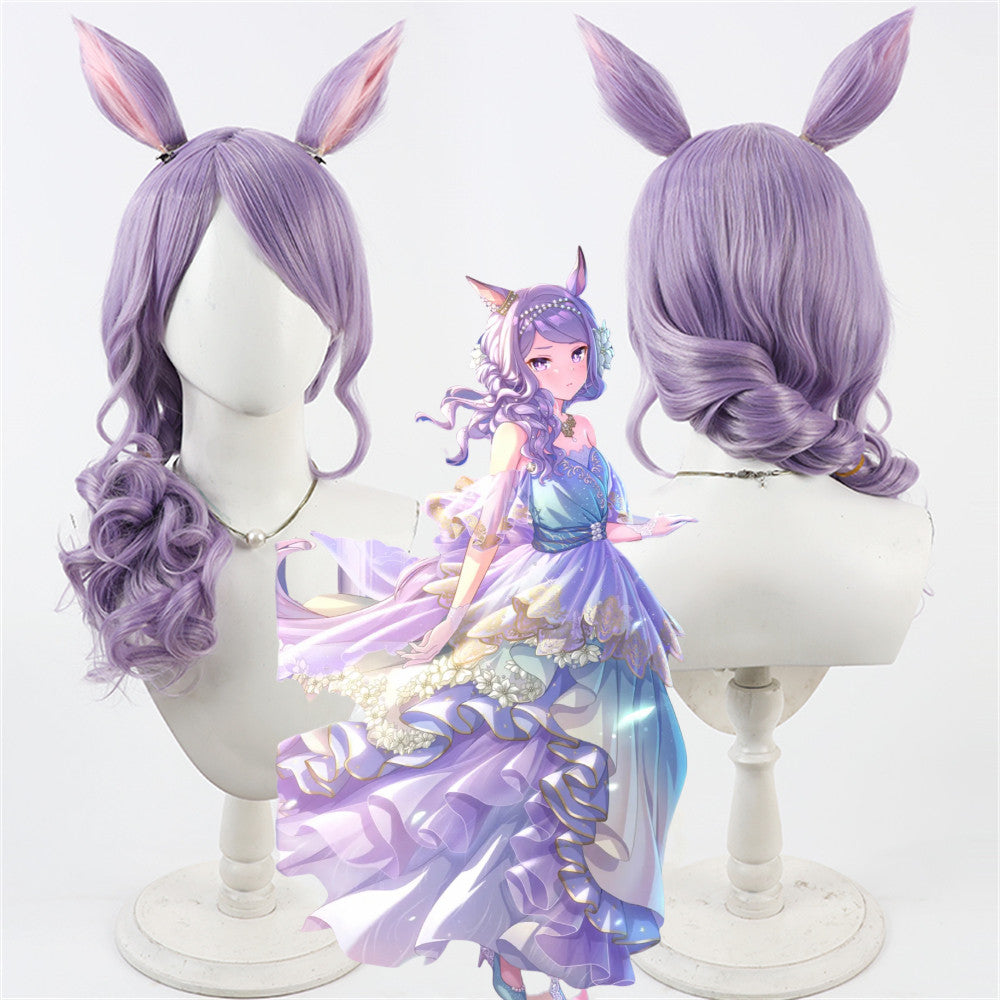 【In Stock】Game Umamusume:Pretty Derby Cosplay Event Regular Event Mejiro McQueen Cosplay Wig With Ears and Tail