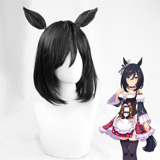 【In Stock】Game Umamusume:Pretty Derby Cosplay エイシンフラッシュ Eishin Flash Cosplay Wig With Ears and Tail