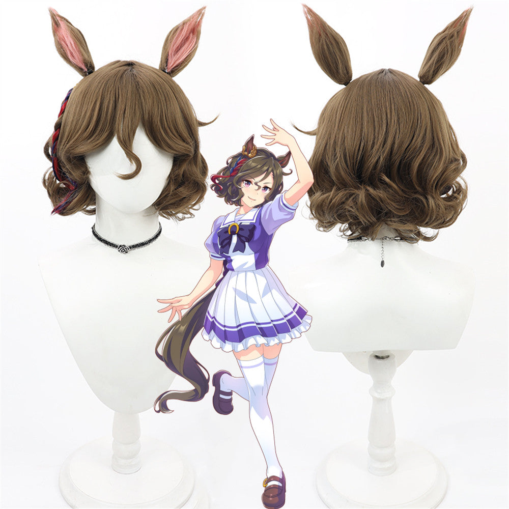 【In Stock】Game Umamusume:Pretty Derby Cosplay タップダンスシチー Tap Dance City Cosplay Wig With Ears
