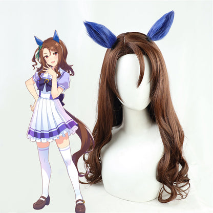 【In Stock】Game Umamusume:Pretty Derby Cosplay キングヘイロー King Halo Cosplay Wig With Ears and Tail