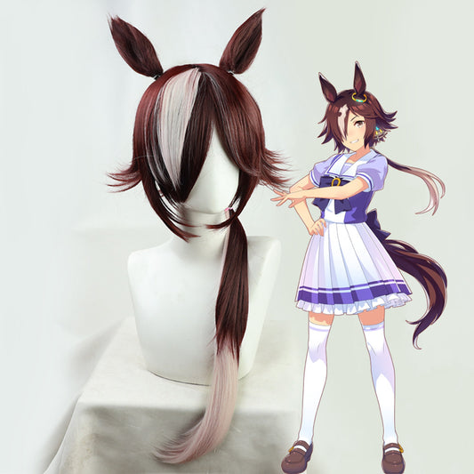 【In Stock】Game Umamusume:Pretty Derby Cosplay ウオッカ Vodka Cosplay Wig With Ears and Tail