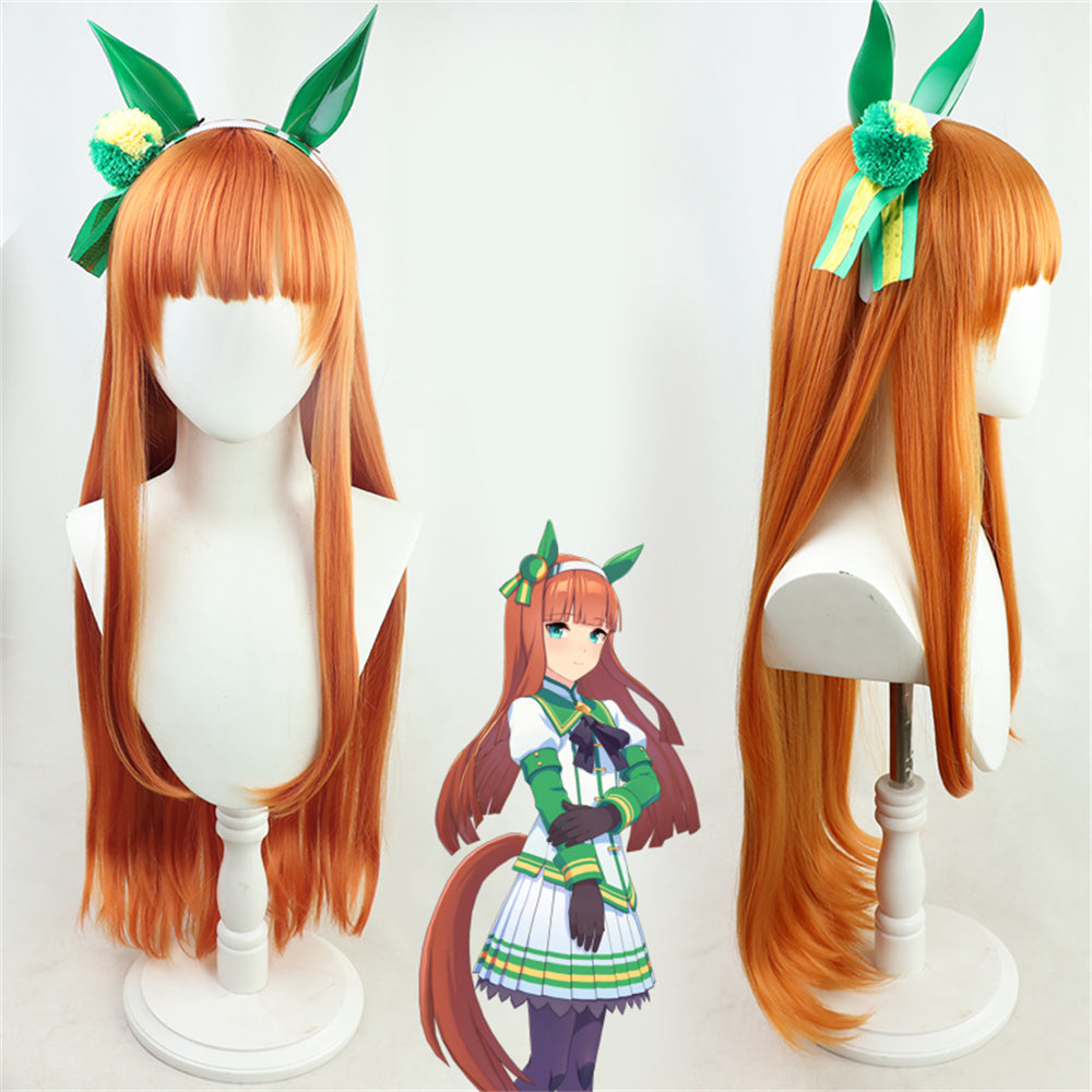 【In Stock】Game Umamusume:Pretty Derby Cosplay Silence Suzuka Cosplay Wig With Hair Access and Tail