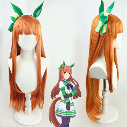 【In Stock】Game Umamusume:Pretty Derby Cosplay Silence Suzuka Cosplay Wig With Hair Access and Tail