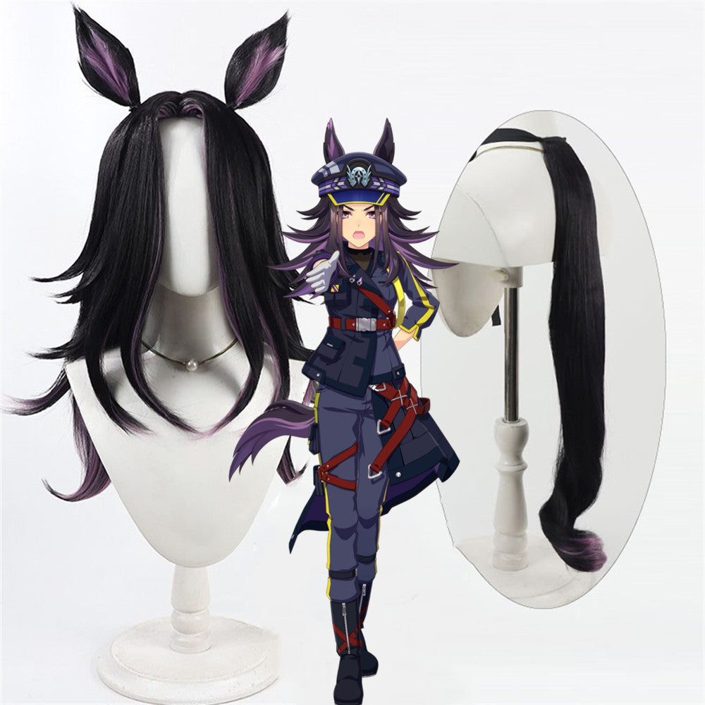 【In Stock】Game Umamusume:Pretty Derby Cosplay フェノーメノ Fenomeno Cosplay Wig With Ears and Tail