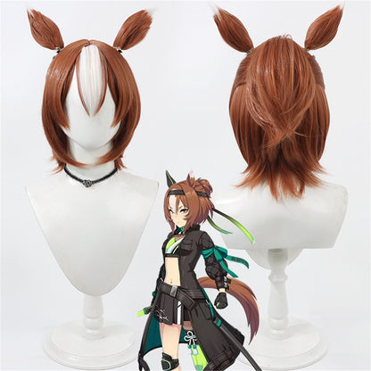 【In Stock】Game Umamusume:Pretty Derby Cosplay ヤエノムテキ Yaeno Muteki Cosplay Wig With Ears and Tail