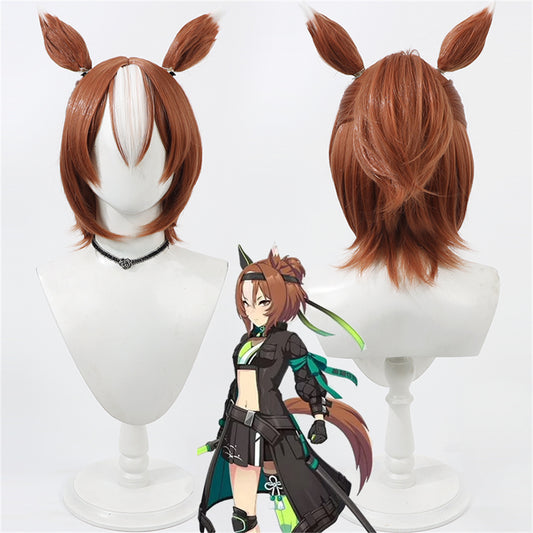 【In Stock】Game Umamusume:Pretty Derby Cosplay ヤエノムテキ Yaeno Muteki Cosplay Wig With Ears and Tail