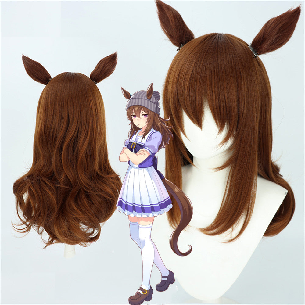 【In Stock】Game Umamusume:Pretty Derby Cosplay ナカヤマフェスタ Nakayama Festa Cosplay Wig With Ears and Tail