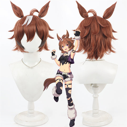 【In Stock】Game Umamusume:Pretty Derby Cosplay シンコウウインディ Shinko Windy Cosplay Wig With Ears and Tail