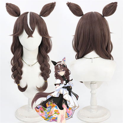 【In Stock】Game Umamusume:Pretty Derby Cosplay カレンブーケドール Curren Bouquetd'or Cosplay Wig With Ears and Tail