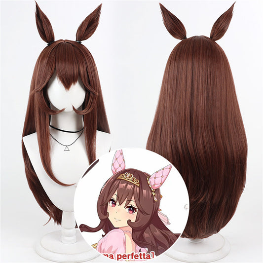 【In Stock】Game Umamusume:Pretty Derby Cosplay Gentildonna ジェンティルドンナ Cosplay Wig With Ears and Tail