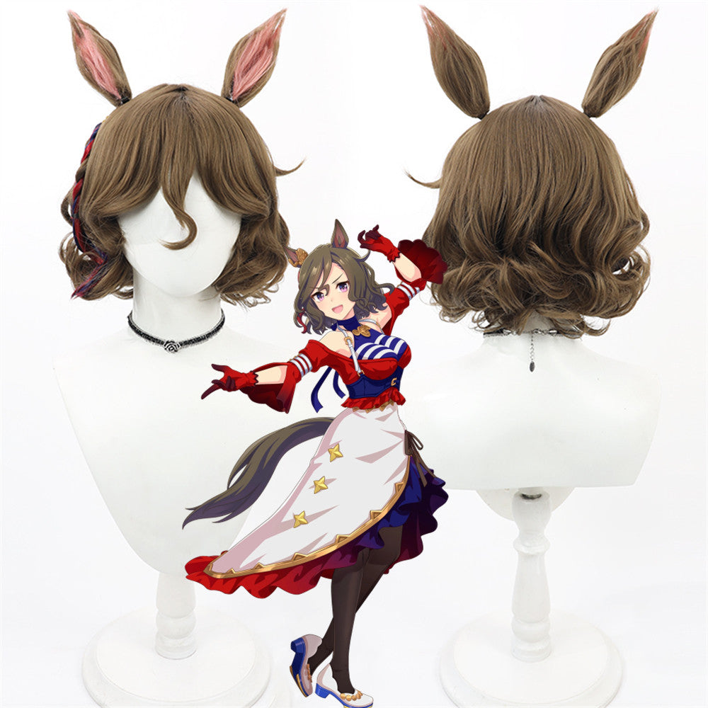 【In Stock】Game Umamusume:Pretty Derby Cosplay タップダンスシチー Tap Dance City Cosplay Wig With Ears