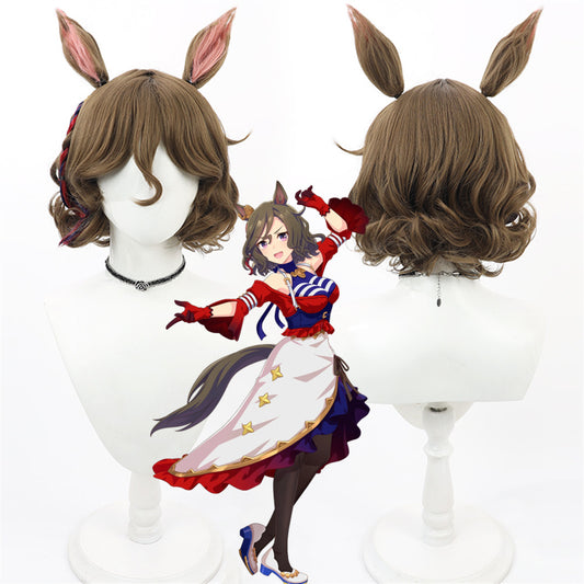 【In Stock】Game Umamusume:Pretty Derby Cosplay タップダンスシチー Tap Dance City Cosplay Wig With Ears