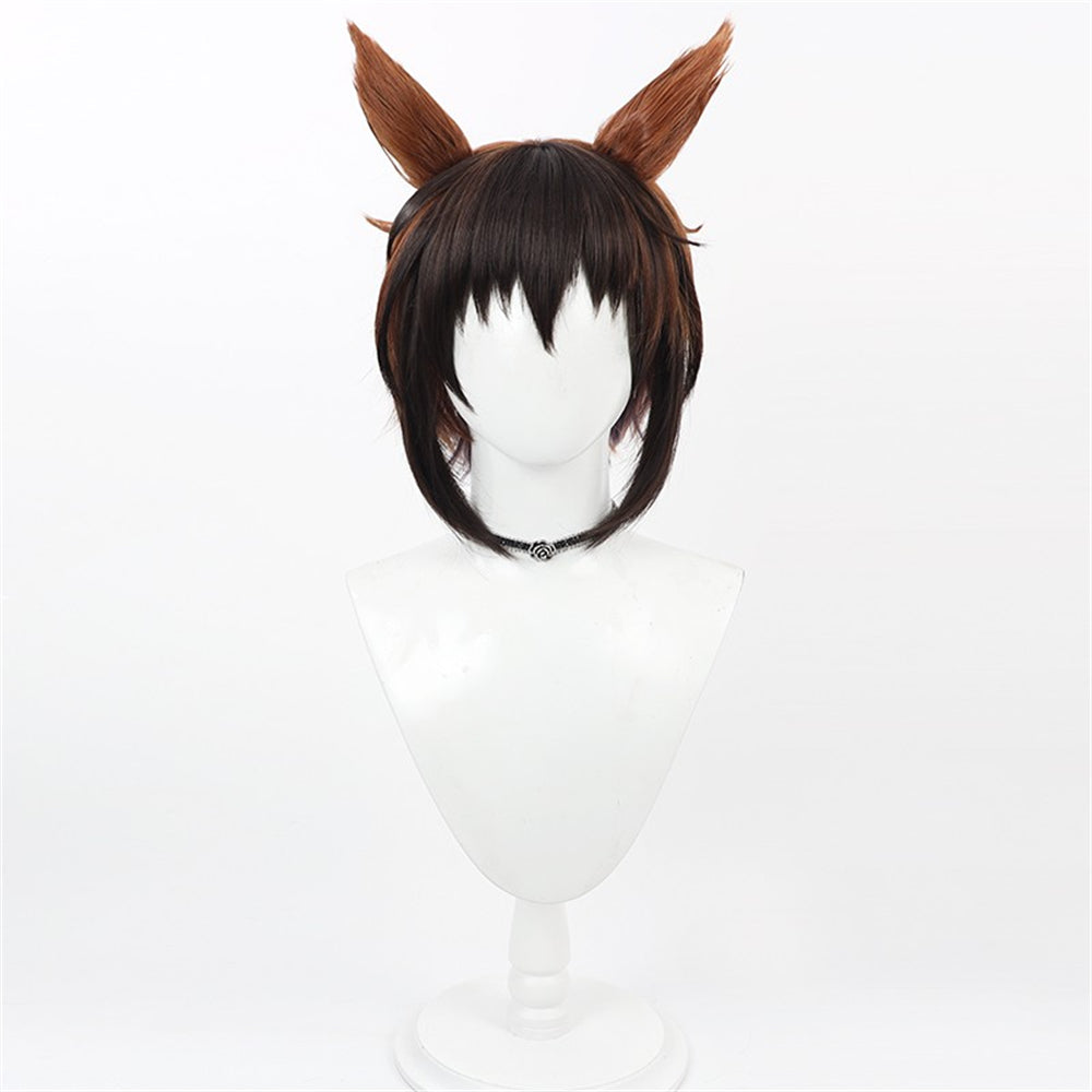 【In Stock】Game Umamusume:Pretty Derby Cosplay バイアリーターク Byerley Turk Cosplay Wig With Ears and Tail