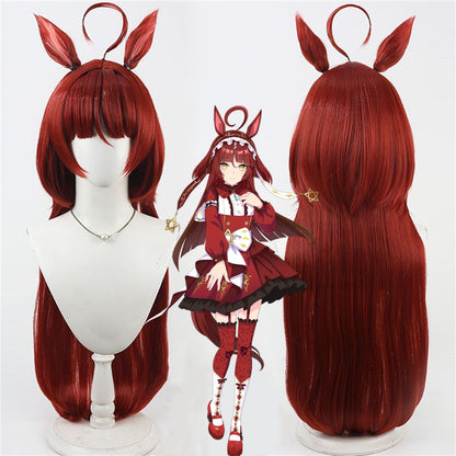 【In Stock】Game Umamusume:Pretty Derby Cosplay レッドディザイア Red Desire Cosplay Wig With Ears and Tail