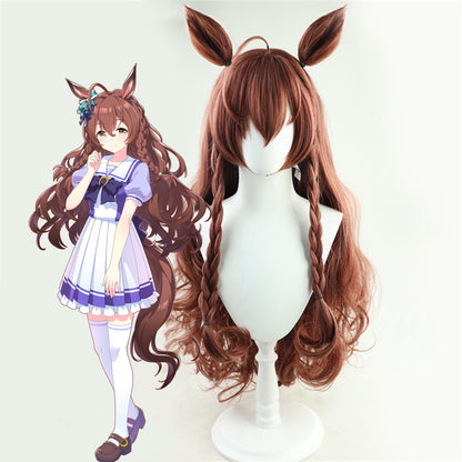 【In Stock】Game Umamusume:Pretty Derby Cosplay Mejiro Bright  メジロブライト Cosplay Wig With Ears and Tail