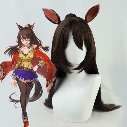 【In Stock】Game Umamusume:Pretty Derby Cosplay エルコンドルパサー El Condor Pasa Cosplay Wig With Ears and Tail
