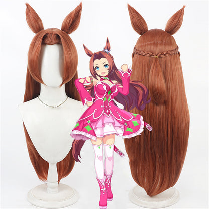 【In Stock】Game Umamusume:Pretty Derby Cosplay カワカミプリンセス Kawakami Princess Cosplay Wig With Ears and Tail