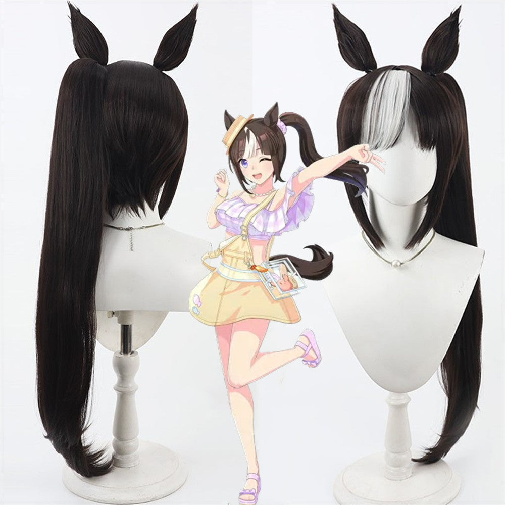 【In Stock】Game Umamusume:Pretty Derby Cosplay Swimwear ホッコータルマエ Hokko Tarumae Cosplay Wig With Ears and Tail